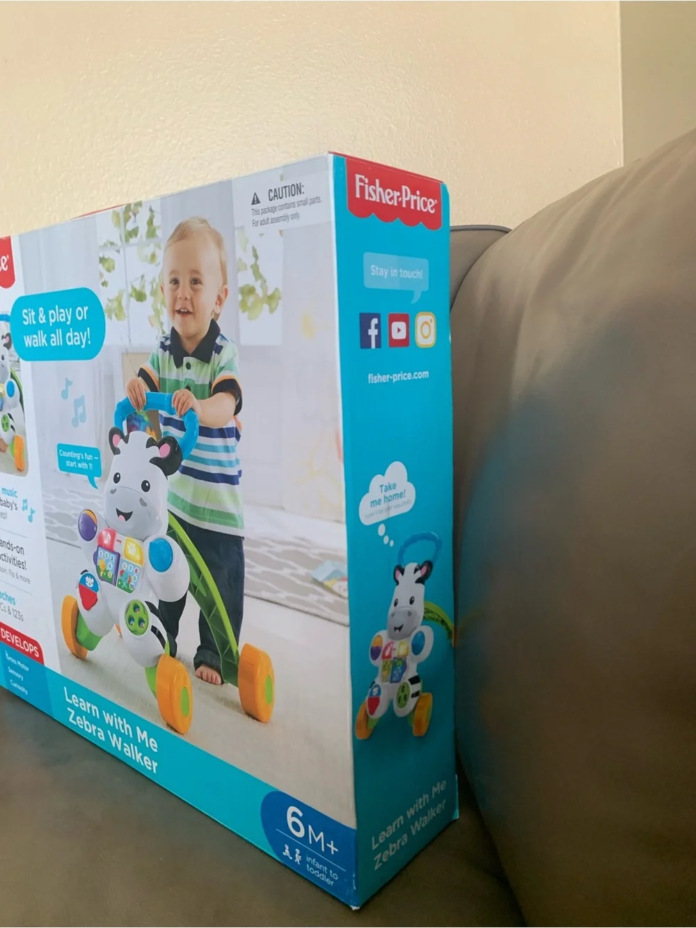 Fisher-Price Baby Push Toy Learn with Me Zebra Walker Musical Learning Activity